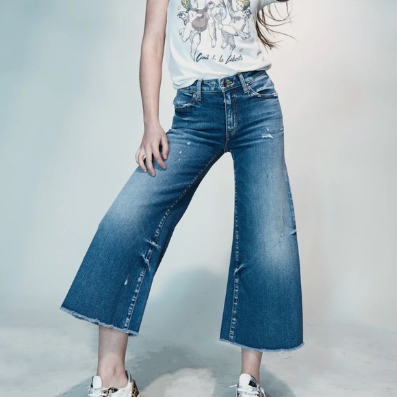 Coût de la Liberté Denim - Coût de la Liberté Wide Leg Crop Jeans Size 25